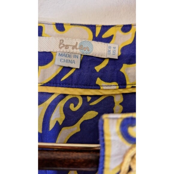 BODEN Floral Embroidered Kaftan Tunic Top Women US 4 Casual Going Out Mom Core - Picture 3 of 6